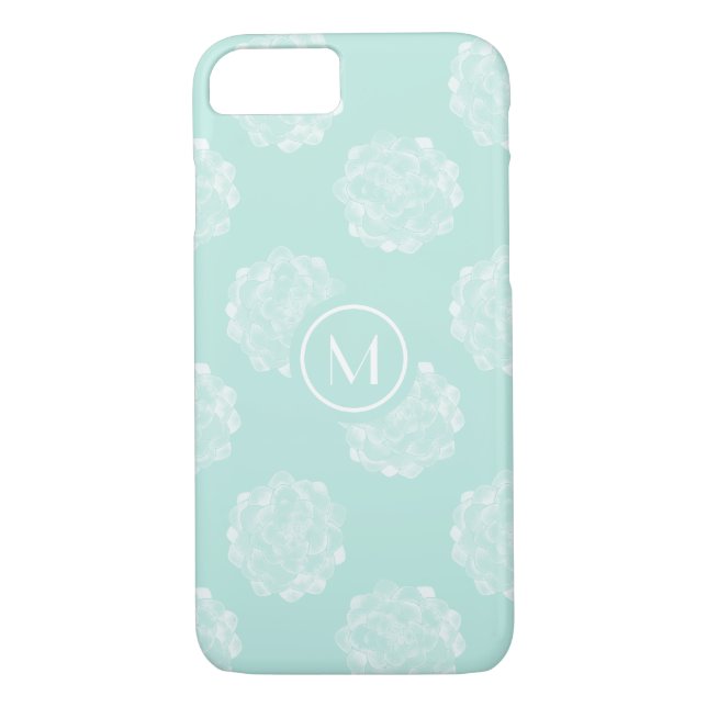 Monogram | Plant Happiness | Pastel Succulent Patt Case-Mate iPhone Case (Back)