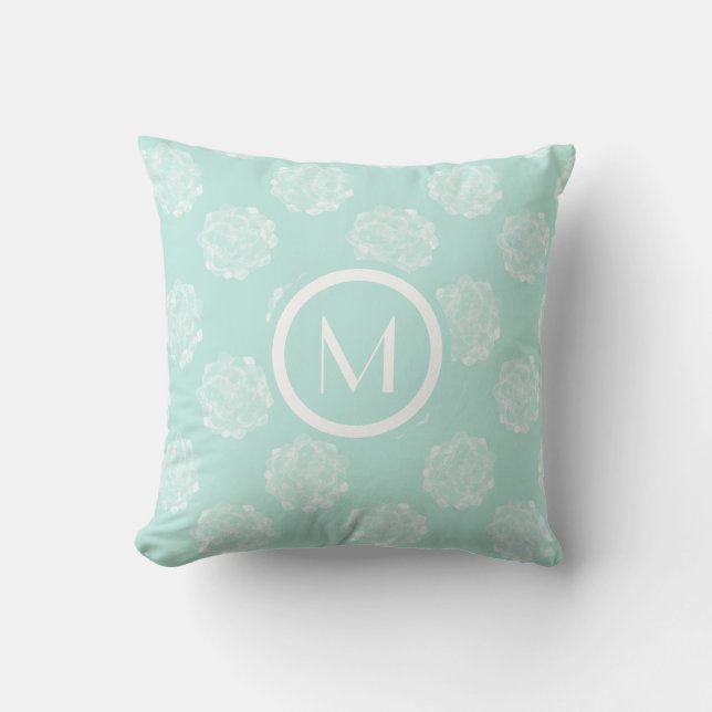 Monogram | Plant Happiness | Pastel Succulent Patt Cushion (Front)