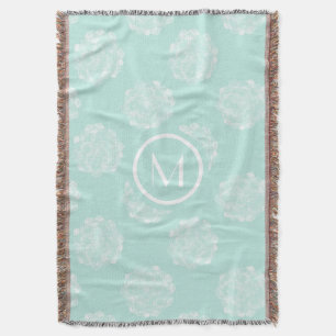 Monogram   Plant Happiness   Pastel Succulent Patt Throw Blanket