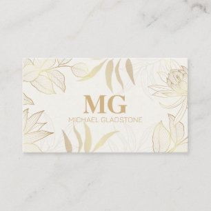 Monogram Plant Life Artwork Business Card