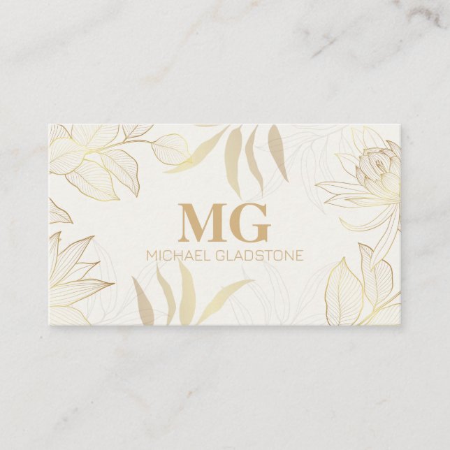 Monogram | Plant Life Artwork Business Card (Front)