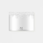 Monogram Platinum Silver Dripping Glitter Metallic