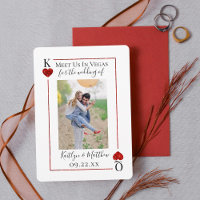 Monogram Playing Card Wedding Photo Save The Date