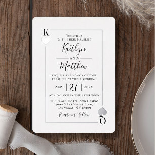 Monogram Playing Card Wedding Real Silver Foil