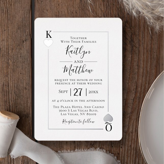 Monogram Playing Card Wedding Real Silver Foil (Creator Uploaded)