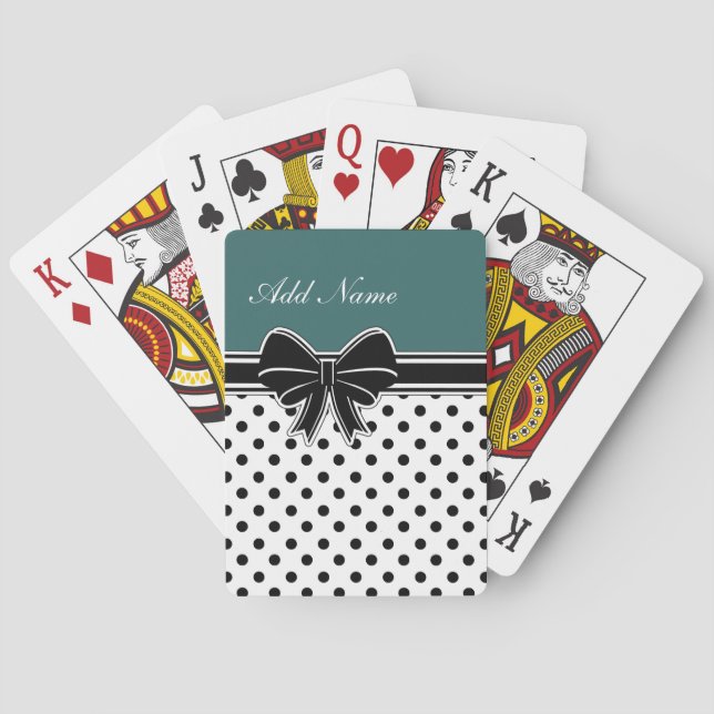 Monogram Playing Cards With Bow (Back)
