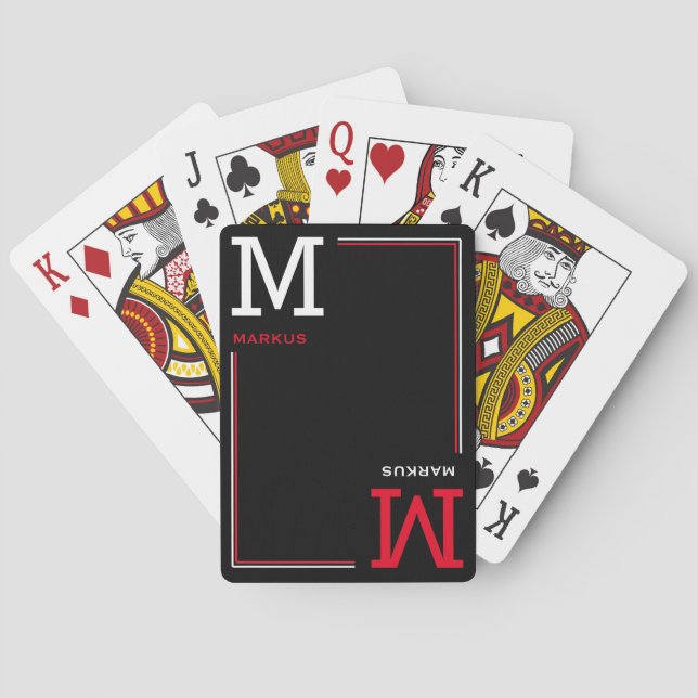 Monogram playing cards with your own name (Back)