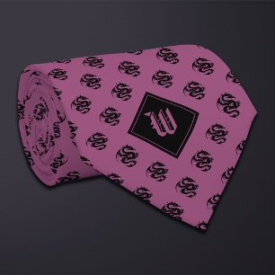 Monogram Plum Purple Dragon Tie