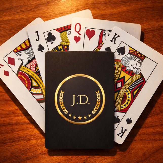 Monogram Poker Deck | Black & Gold Playing Cards (Creator Uploaded)