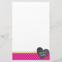 MONOGRAM polka dot chalkboard heart bold hot pink