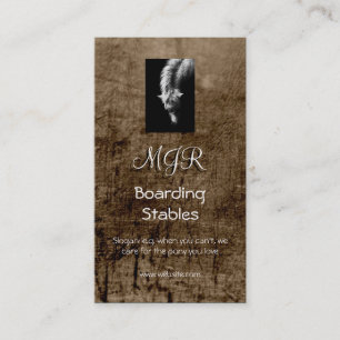 Monogram, Pony Portrait, leather-effect Business Card