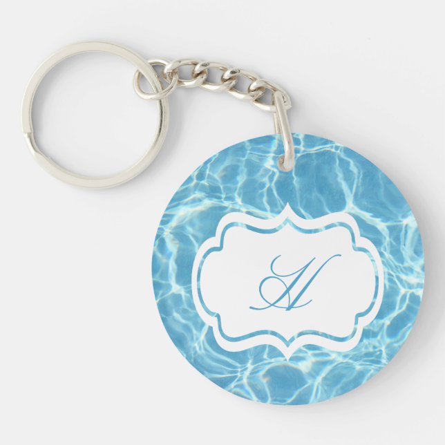 Monogram Pool Water Acrylic Keychain (Front)
