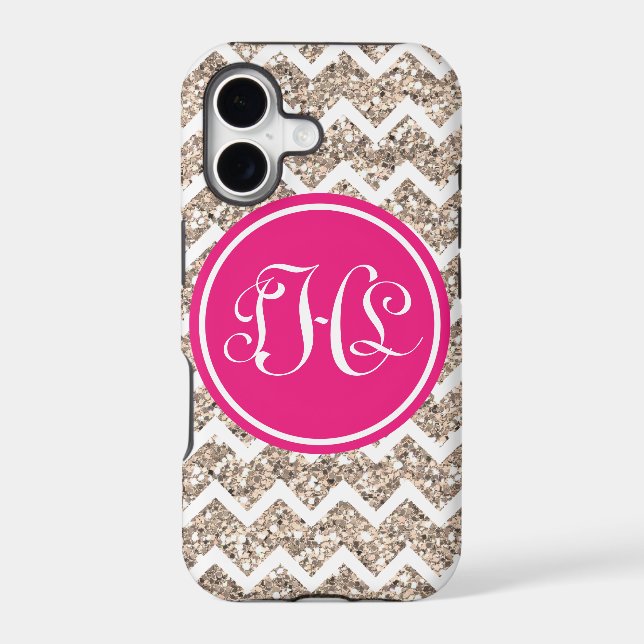 Monogram Preppy Chevron in Gold Glitter (Back)
