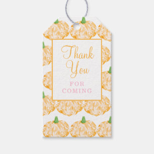 Monogram Preppy Pumpkin Bows Thanksgiving  Gift Tags