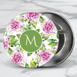 Monogram Pretty Purple Green Watercolor Floral 3 Cm Round Badge<br><div class="desc">Monogram Pretty Purple Green Watercolor Floral Buttons features a modern pretty purple and green watercolor floral pattern with your personalised monogram in the centre. Personalise by editing the text in the text box provided. Designed by ©Evco Studio www.zazzle.com/store/evcostudio</div>