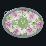 Monogram Pretty Purple Green Watercolor Floral Belt Buckle<br><div class="desc">Monogram Pretty Purple Green Watercolor Floral Belt Buckle features a modern pretty purple and green watercolor floral pattern with your personalised monogram in the centre. Personalise by editing the text in the text box provided. Designed by ©Evco Studio www.zazzle.com/store/evcostudio</div>