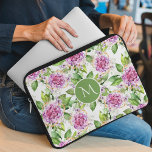 Monogram Pretty Purple Green Watercolor Floral Laptop Sleeve<br><div class="desc">Monogram Pretty Purple Green Watercolor Floral Laptop Sleeve features a modern pretty purple and green watercolor floral pattern with your personalised monogram in the centre. Personalise by editing the text in the text box provided. Designed by ©Evco Studio www.zazzle.com/store/evcostudio</div>