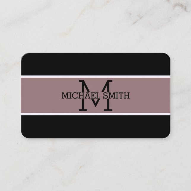 Monogram Professional Bazaar Modern Business Card (Front)