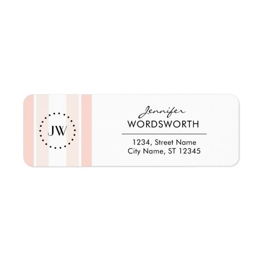 Monogram Professional Coral Pastel Address Labels