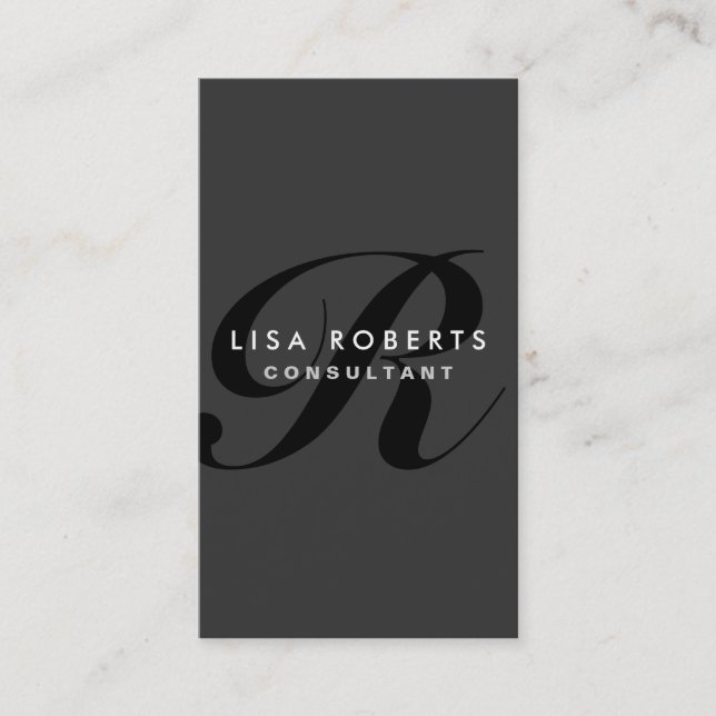 Monogram Professional Elegant Fashion Designer Business Card (Front)