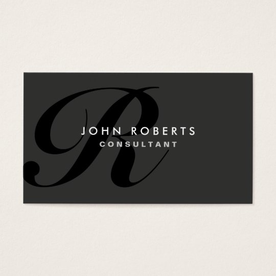 Monogram Professional Elegant Modern Black Business Card