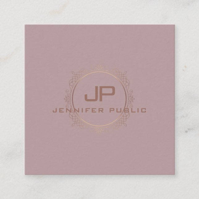 Monogram Professional Elegant Template Modern Square Business Card (Front)