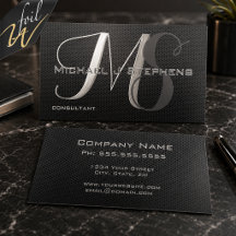 Monogram Professional Foil on Black Metal Textured