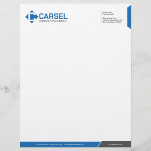 Monogram Professional Grey Blue Custom Letterhead