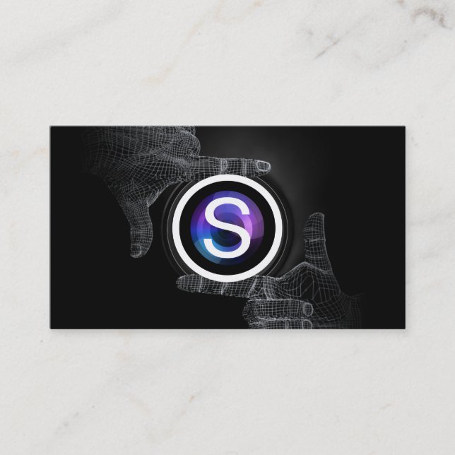 Monogram Professional Hands Frame Photography Business Card (Front)