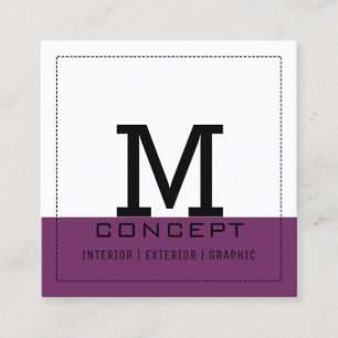 Monogram Professional Modern Byzantium Square Business Card