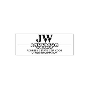 Monogram professional student teacher mum self-inking stamp