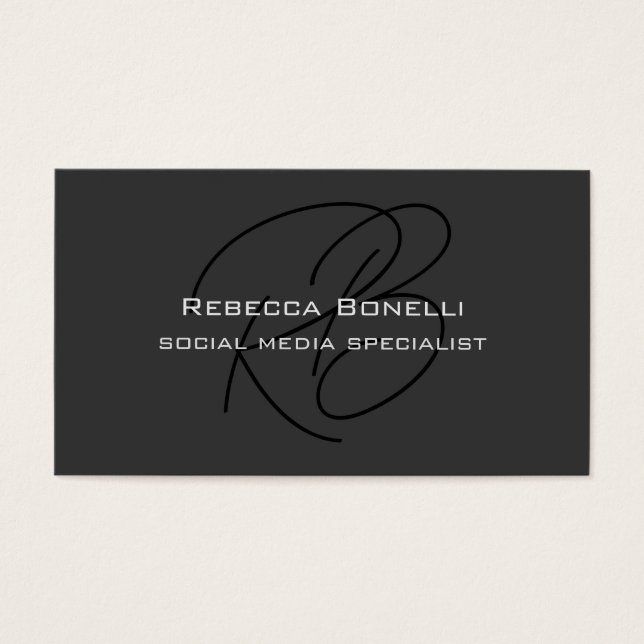 Monogram Professional Two Sided Silk Profile Card (Front)