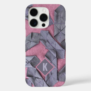 Monogram purple abstract pattern lavender mauve  iPhone 16 pro case