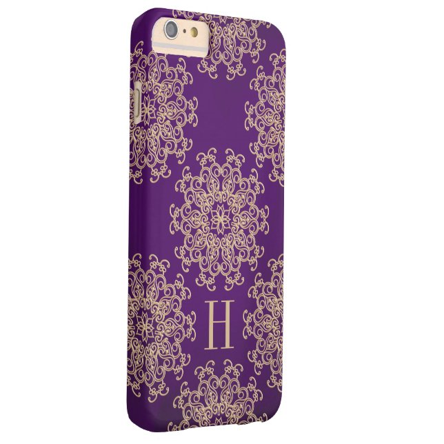 Monogram Purple and Gold Exotic Medallion Case-Mate iPhone Case (Back/Right)
