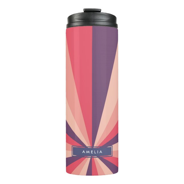 Monogram Purple and Pink Blush Colour Wheel Patter Thermal Tumbler (Front)