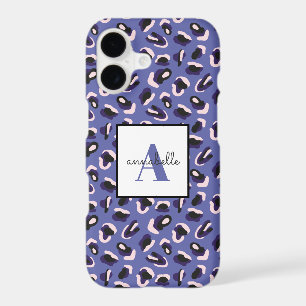 Monogram Purple Animal Leopard Print Personalised