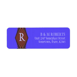 Monogram Purple Brown Lace Address Label