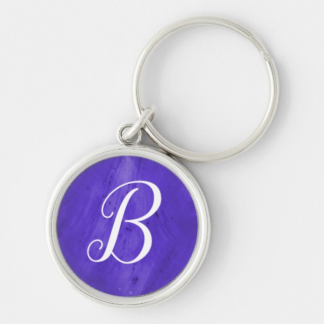 Monogram Purple Chem Script Key Ring (Front)