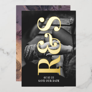 Monogram Purple Fall Save The Date