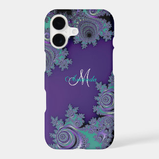Monogram Purple Fractal Lace  iPhone Case