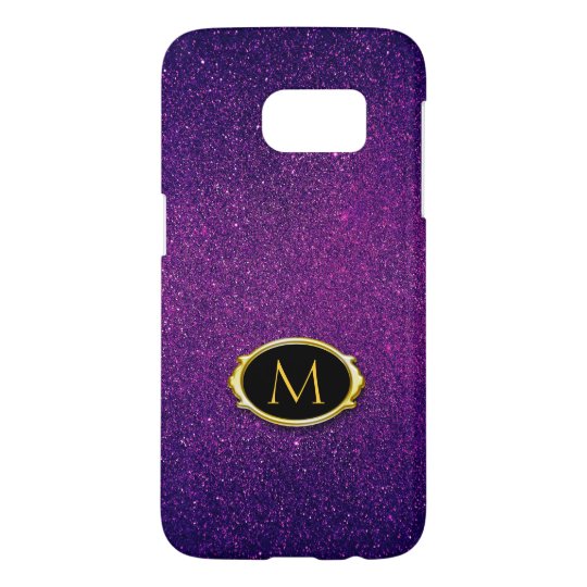 Monogram | Purple Glitter Background