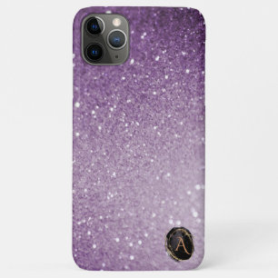 *~* Monogram Purple Gradient Ombre Glitter iPhone 11 Pro Max Case