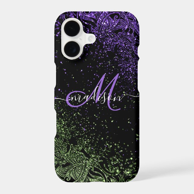 Monogram Purple & Green Glitter (Back)