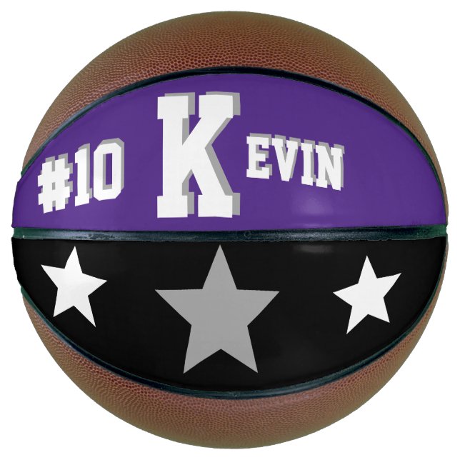 Monogram Purple, Grey, and White Basketball (Front)