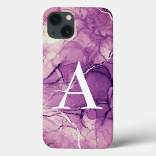 Monogram Purple Ink Abstract Feminine iPhone 13 Case