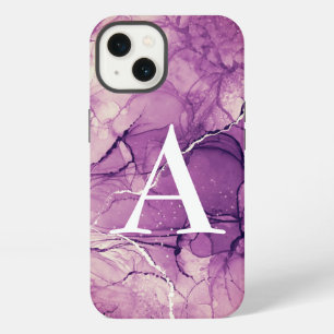 Monogram Purple Ink Abstract Feminine iPhone 13 Case