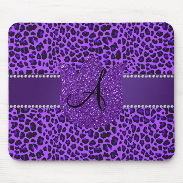 Monogram purple leopard mouse mat (Front)