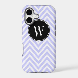 Monogram Purple Lilac Chevron Zig Zag Pattern