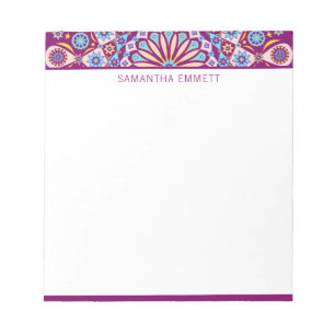 Monogram Purple Mandala Colourful Notepad