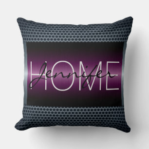 Monogram Purple Metallic Holes Metal Look #2 Cushion